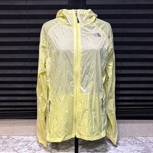 The North Face Yellow Outdoor Wind Resistant Water Repellent‎ Hood Jacket WN LRG